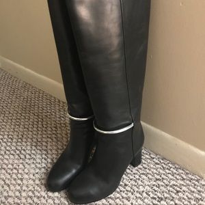 Via spiga black leather tall boots